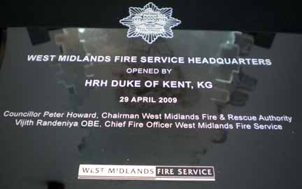 Opening of the West Midlands Fire Service Headquarters